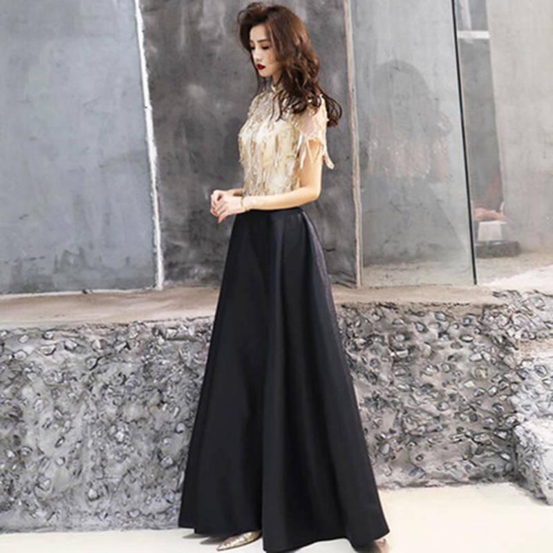 Little Evening Dress Female Long Party Dress Party Dinner Party Banquet Noble and Thin Host