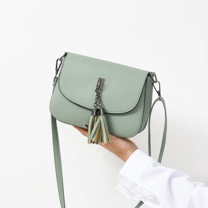 Women's Small Bag Messenger Bag Tassel Shoulder Bag Soft Leather Small Square Bag Handbag Purse