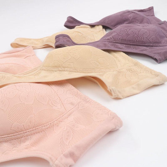 Front Buckle Type No Steel Ring Large Size Underwear Wide Shoulder Strap Vest Type Anti-sagging  Breathable Comfort  Jacquard Bra