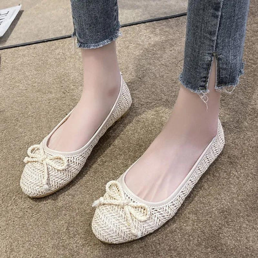Summer New Breathable Mesh Ladies Sandals Hollow One Pedal Woven Soft Bottom Non-slip All-match Mesh Shoes Women
