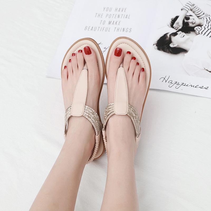 Summer Simple Toe Flat Bottom Tendon Bottom Sandals Female 2020 Lightweight Wear Non-slip Casual Sandals Female
