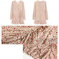 Ruffled Mini Vintage Print Irregular Dress Lantern Sleeve Elegant Chiffon Dress Slim Streetwear