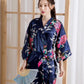 Summer Women's Nightgown Imitation Silk Satin Kimono Bridesmaid Dress Floral Thin Cardigan Dressing Gown Bathrobe