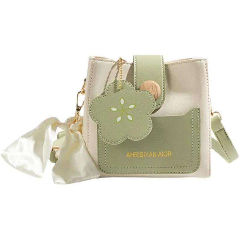 Cute Little White Flower Girl Bag High-end Niche Bucket Bag Messenger Bag Student Backpack