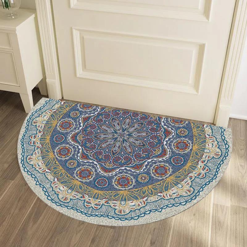 Semi-circular Carpet Nordic Ethnic Style Home Entrance Mat Entrance Rugs Bathroom Carpet