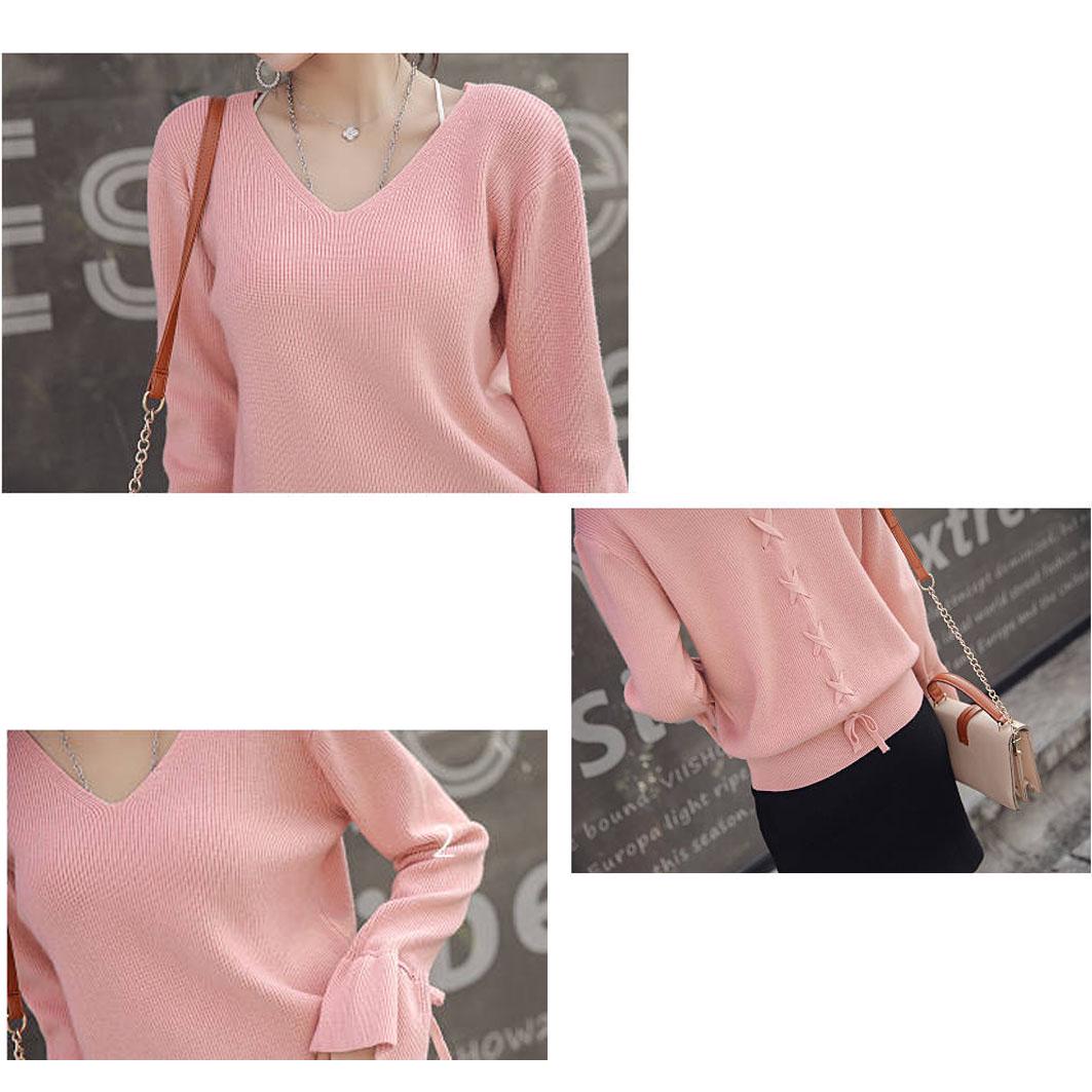 Flare Sleeve Sweaters and Pullovers Autumn Winter Knitted Sweater Women Fashion Korean Style Female