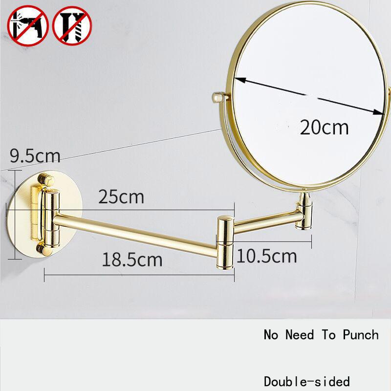 No Need To Punch Adjustable Bathroom Makeup Mirror Wall-mounted Folding Beauty Mirror Magnifying Glass Double-sided Mirror Home