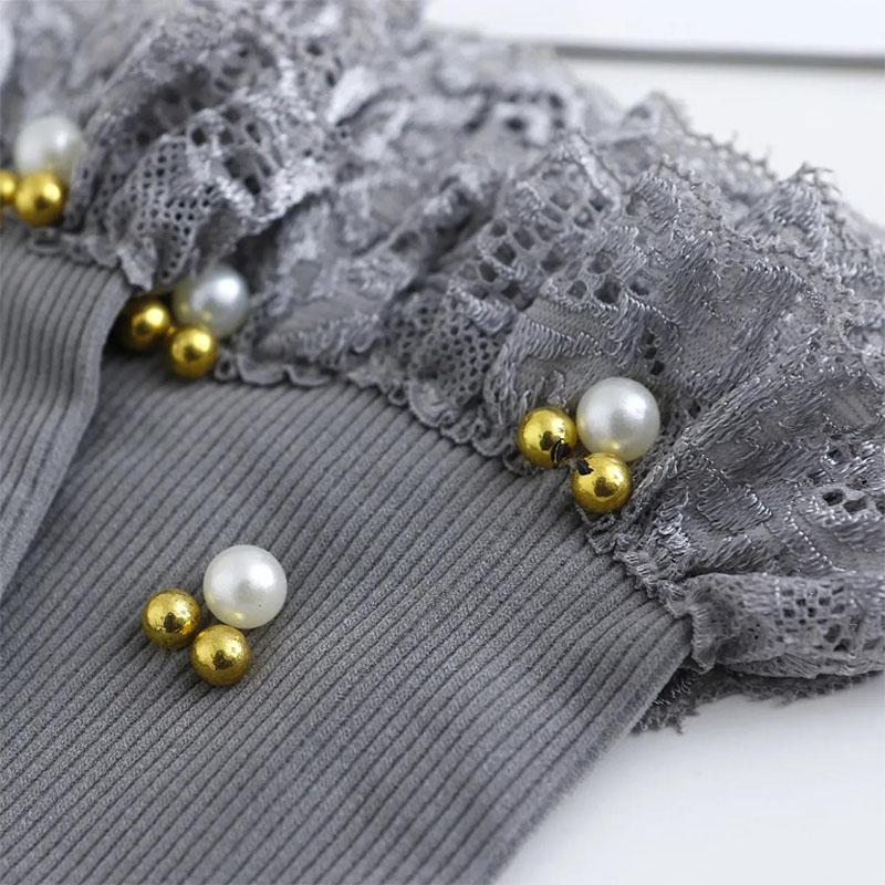 Girls' Leggings Spring and Autumn Thin Sectio Little Girl Trousers Lace Trousers Nine-point Trousers Small Feet Trousers Outer Wear