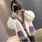 Knitted Cardigan Sweater Fashion Simple Loose Jacket Autumn and Winter Mid-length Women's Top