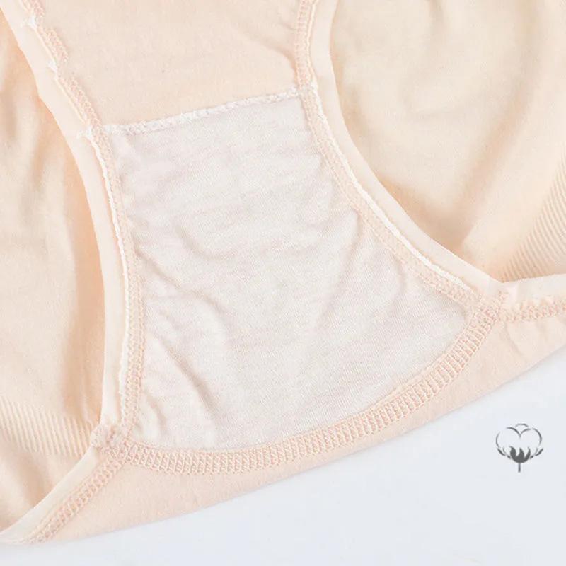 Four-pack Women's Silk Underwear Antibacterial Seamless Breathable Briefs Mulberry Silk Comfortable Soft Solid Simple Underpants Mid Waist Panties