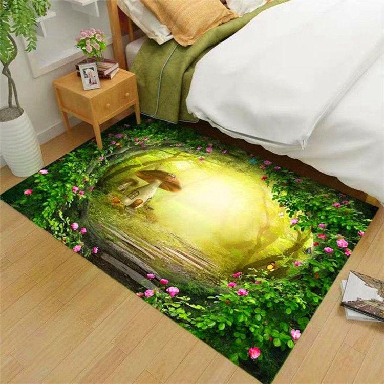 Modern 3D Simple Luxury Household Carpet Nordic Living Room Bedroom Bedside Cartoon Ottoman Blanket