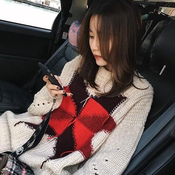Autumn and Winter Casual Star Sweater Women Loose Hedging Open Air Long Coat Knitted Fashion Top