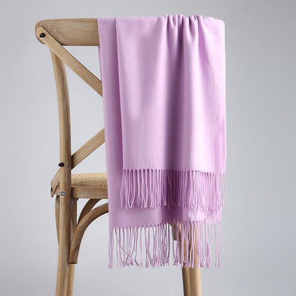 Women Lady Winter Scarf Cashmere Long Scarf Wrap Shawl Solid Knit Scarf Pashmina