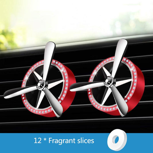 2pcs Car Air Outlet Aroma Diffuser Simulation Propeller Engine Decorative Air Conditioning Plug-in