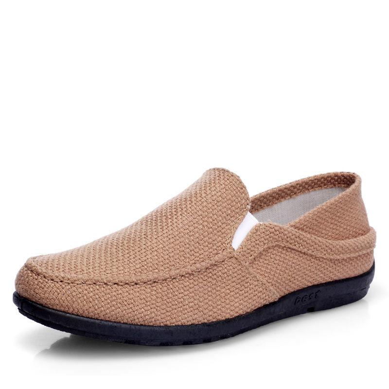 New Style Loafers Young Men's Linen Breathable Soft-soled Canvas Casual Shoes