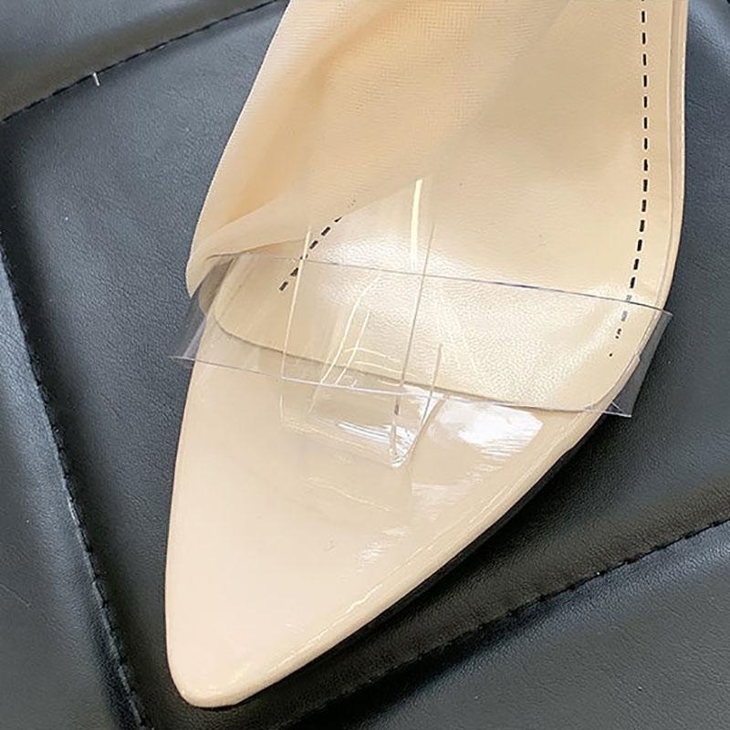 French Girl High Heels Summer Pointed Rhinestone Mesh Buckle Sandals Female Stiletto