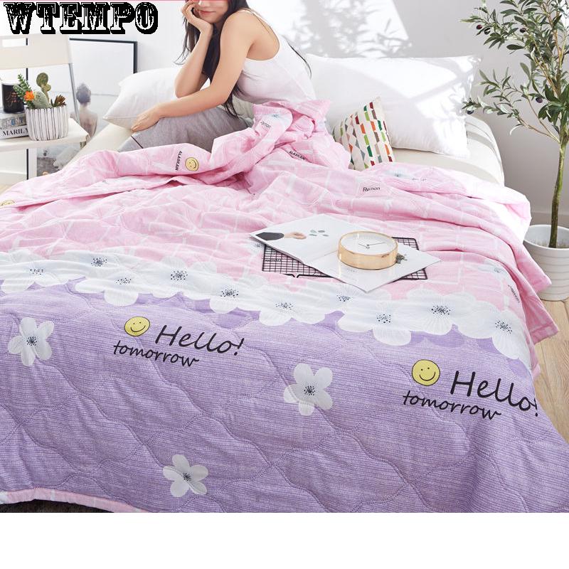 WTEMPO Printed Quilt Dormitory Quilt Air Conditioning Is Comfortable Summer Cool Quilt Fashion