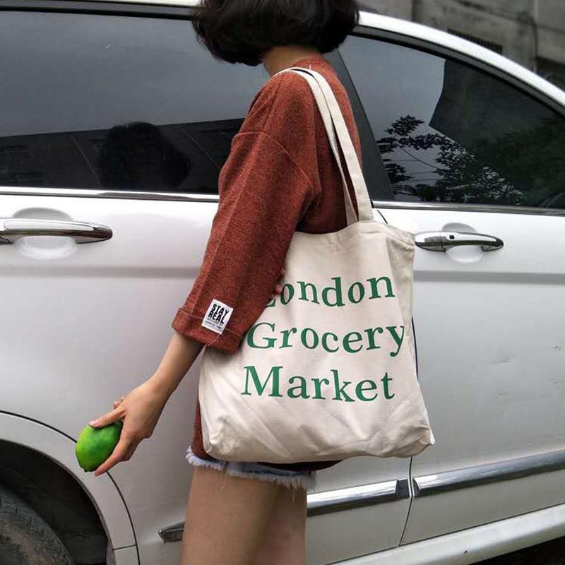 Japanese Retro Simple and Fresh Portable Canvas Bag Green Bag Women Large Capacity Shoulder Bag Shopping Bag Women