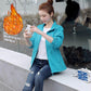 Autumn and Winter Short Jacket Women's Winter Plus Velvet Padded Jacket Outdoor Windbreaker Sports Top