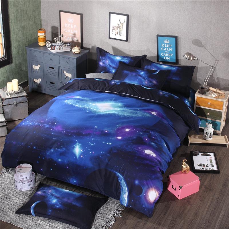 3D Creative Starry Sky Bedding Net Red Personality Realistic Four-Piece Set Double Student Bedding