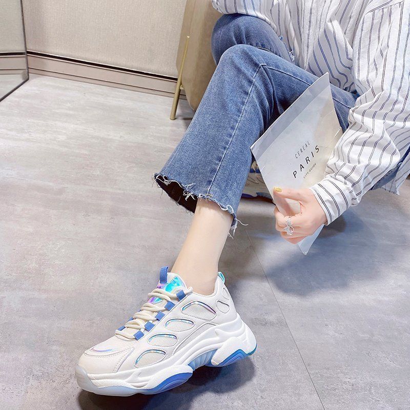 Fashion Student Breathable Shoes Spring and Summer Versatile Platform Sneakers Casual Outdoor Running Shoes