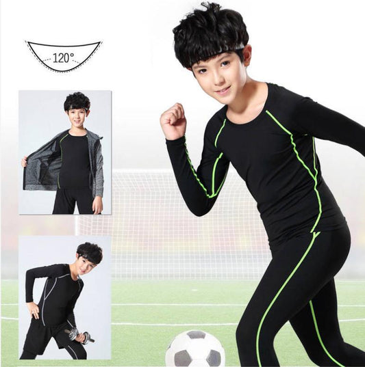 Boys Running Children Fitness Sets Gym Clothing Men Training Tights Jogging Sports Compression Wear