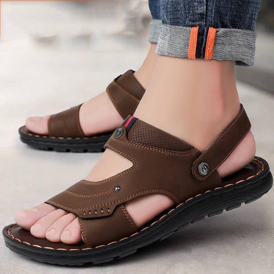 Fashion Men's Sandals Casual Shoes Male Leather Summer Breathable Beach Sandals Sandals for Men