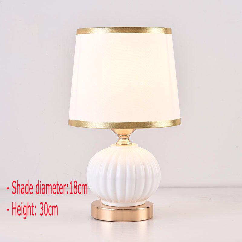French Rustic Desk Light Fabric Lampshade Princess Room Deco Table Lamps Bedroom Lighting Fixtures
