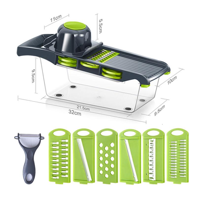 Multifunctional Vegetable Cutting Artifact Potato Shredder Shredder Grater Slicer Kitchen Household Dicing Artifact