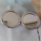 Hand-held Makeup Mirror Mini Vanity Mirror Schoolgirl Woman Flip Foldable Easy To Carry  Quicksand Sequins Small Round Mirror