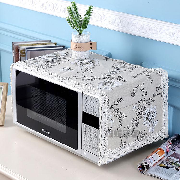 Microwave Oven Cover Cloth Dust Cover Cotton Linen Waterproof Cover Towel Microwave Oven Protective Cover