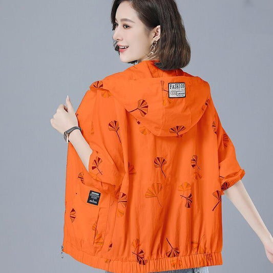 Summer Short Lightweight Breathable UV Protection Coat Large Size Loose Hooded Sun Protection Coat Women