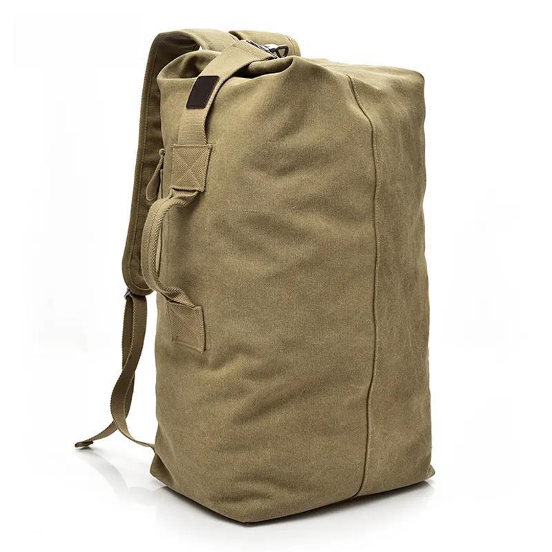 Canvas Travel Backpack Men and Women Backpack Sports Fitness Mountaineering Portable Suitcase Large Capacity Business Travel Luggage Bag