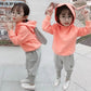 Girls Spring and Autumn Hooded Pullover Sweater Cute Rabbit Ears Decorative Pants Casual Style Children's Two-piece Set