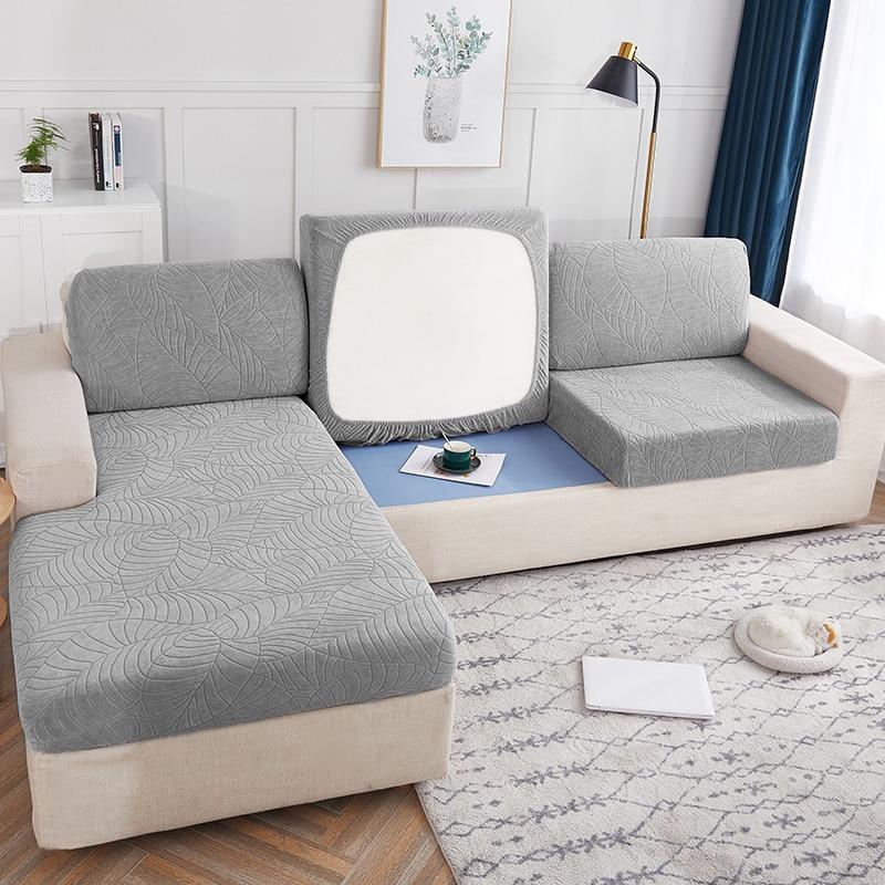 Waterproof Sofa Seat Cover Cushion Cover Thick Jacquard Solid Soft Stretch Sofa Slipcovers Funiture Protector Sofa Seat Sheet Furniture Protector