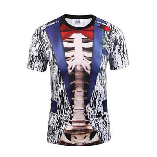 Half-sleeve Clothes Summer Men's Round Neck Short-sleeved T-shirt Top 3D Creative Art Print T-shirt