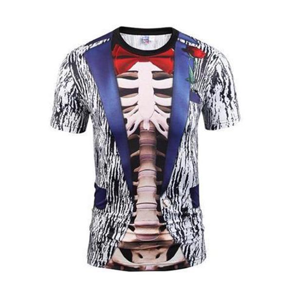 Half-sleeve Clothes Summer Men's Round Neck Short-sleeved T-shirt Top 3D Creative Art Print T-shirt