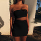 Retro Dress Ladies Sexy Pure Color Pencil Evening Dress