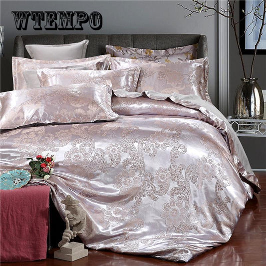 Luxury Bedding set 4Pcs Queen  size Bed set Embroidery Duvet cover Bedsheets linen set