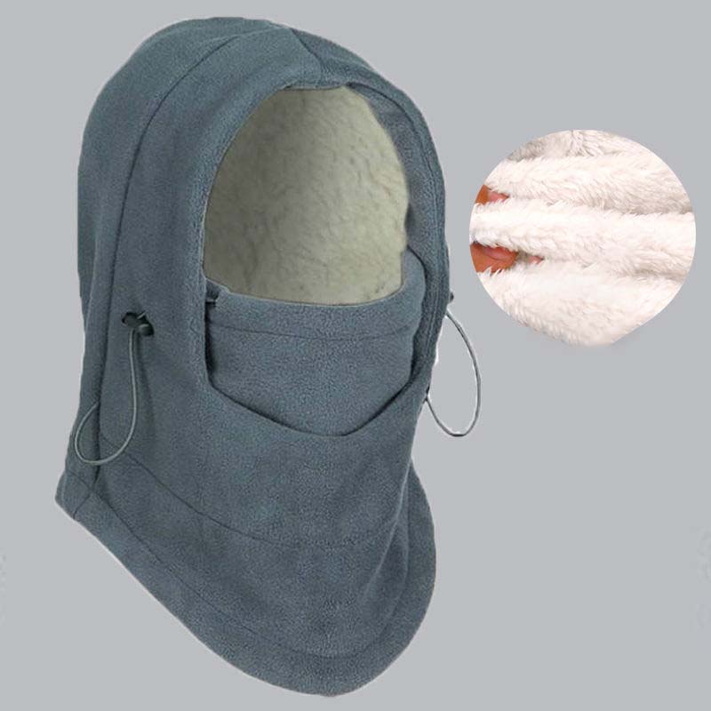 Winter Outdoor Riding Windshield Mask with Fleece Hood Thickened Warm Ski Cap Mask