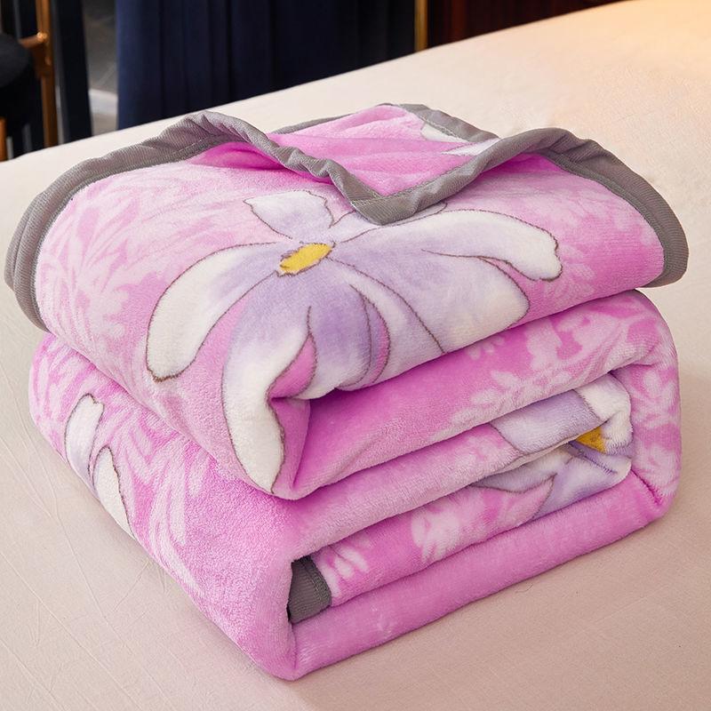 Skin-friendly Thick Summer Blanket Coral Fleece Blanket Flannel Bed Sheet Person Dormitory Student Office Nap Blanket