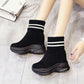 Thick-soled Ankle Boots Inner Heightening Suede Casual Snow Boot Plus Velvet Inner Martin Boots Women Soft Sole  Winter Footwear