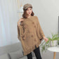 Elegant Women Hairball Shawl Sweater Tassels Loose Batwing Cape Knitwear Outwear Ponchos