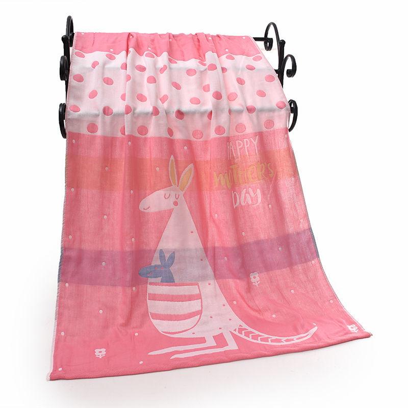 Three-layer Cotton Gauze Bath Towels Will Not Shed Hair Will Not Fade Children and Adults 70X140 Cm Color Cartoon