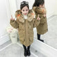 Children's Warm Autumn Winter Long Sleeve Outerwear Down Coats Hooded Kids Girls Parkas
