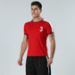 Summer Sport Shirt Retro T-shirt Breathable Casual Quick Dry Tees Half Sleeve High Elastic Fitness Football Top Men Clothing