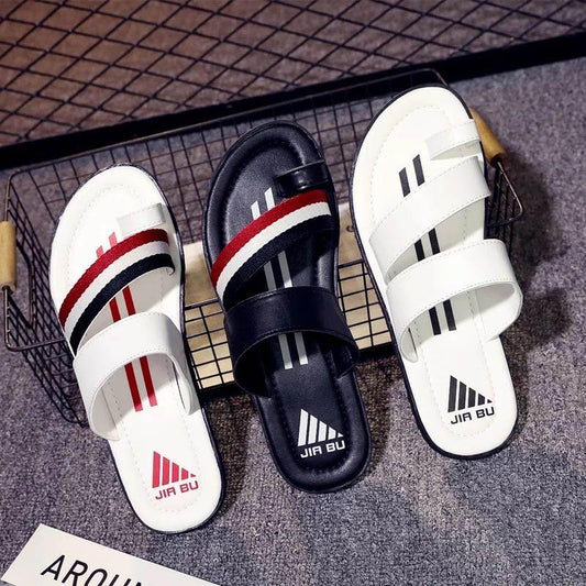 Size39-44 Summer Men Sandals Comfortable Non-slip Deodorant Rubber Letter Beach Slippers White Drag Flip Flops Casual Outdoor Slippers