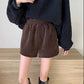 High Waist Corduroy Shorts Plus Size Women's Fat MM Spring and Autumn New Style Korean Outer Wear Boots Pants Casual Wild Wide-leg Pants