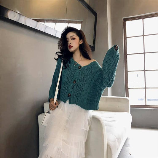 Spring Female Knit Cardigan Sweater Coat Short Female A Little Shawl Knitted Jacket sexy Female