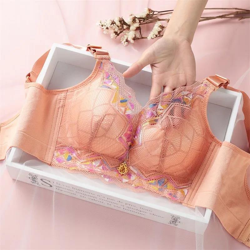 Lace Beautiful Back Underwear Small Chest Gathered Anti-sagging No Steel Ring Adjustment Type Closed Breast Sexy Bra